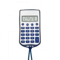 Calculadora Plástica de 8 dígitos prata com cordão e acessórios